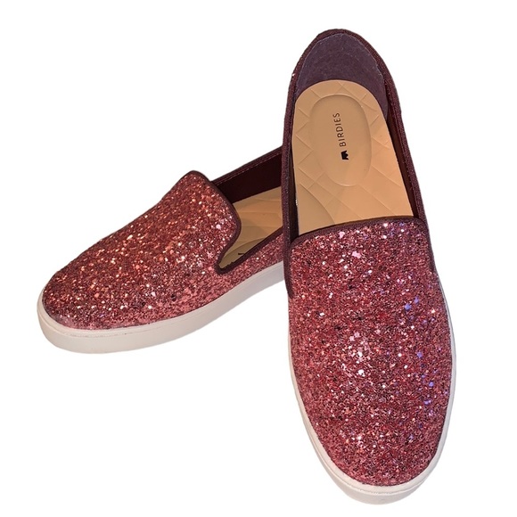 BIRDIES The Swift Slip-on Sneaker in Rose Glitter Size 7 - Picture 1 of 11